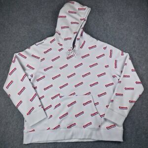 Kirkland Signature Costco Hoodie Sweatshirt Unisex Men 2XL Women 3XL White AOP